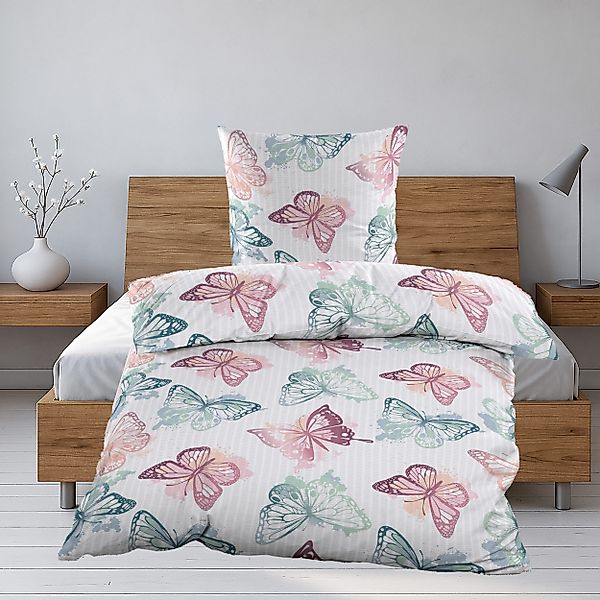 Casa Colori Bettwäsche Seersucker Bettwäsche mit günstig online kaufen