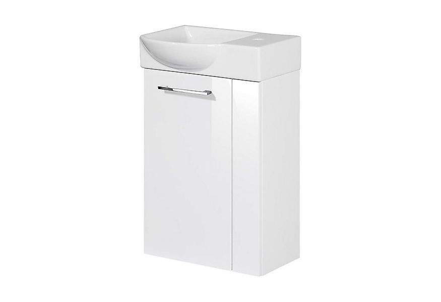 FACKELMANN Waschbecken SBC SCENO Gäste WC Set 2-teilig 45 cm, Weiß, links, günstig online kaufen