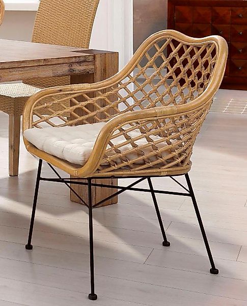 Home affaire Rattanstuhl () 1 Stk.ohne Sitzkissen günstig online kaufen