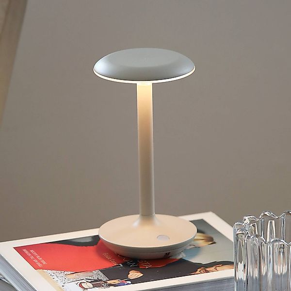 LED-Akku-Tischleuchte Petit, greige, Aluminium, IP44 günstig online kaufen