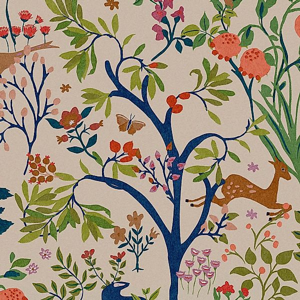 Joules Vliestapete Enchanted Woodland Antique 10 m x 52 cm Bunt FSC® günstig online kaufen