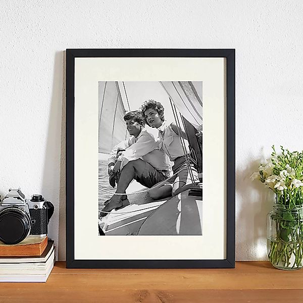Any Image Wandbild John und Jackie Kennedy schwarz Gr. 30 x 40 günstig online kaufen