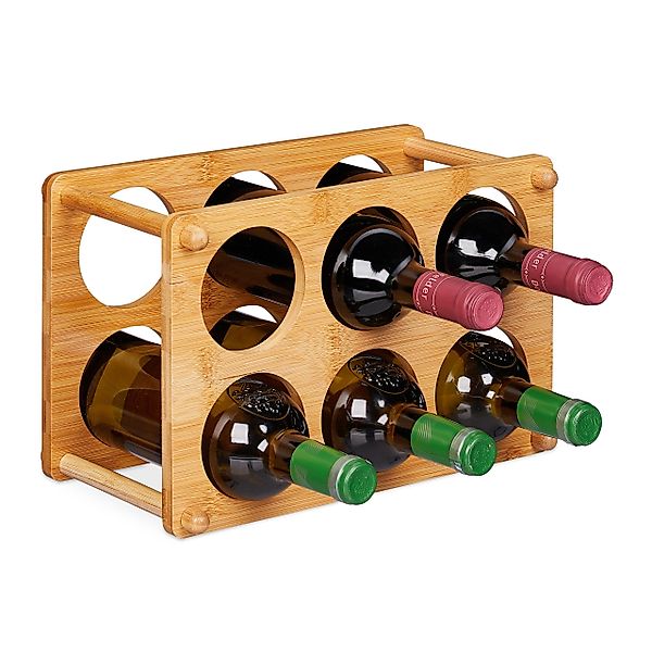 relaxdays Weinregal 6 Flaschen Bambus günstig online kaufen
