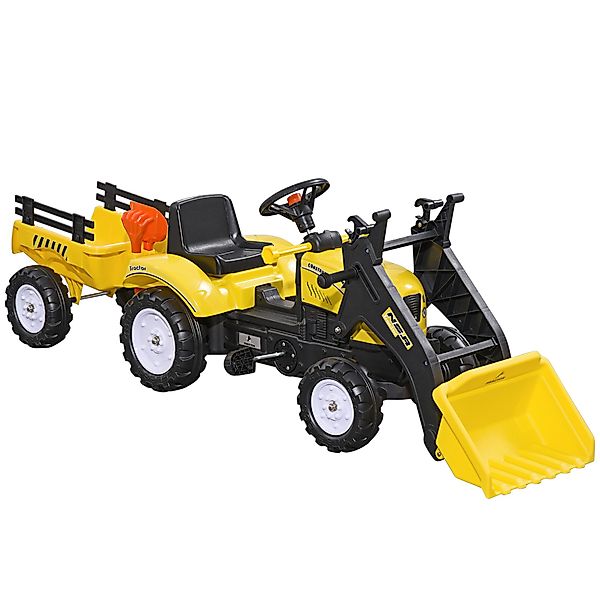 HOMCOM Trettraktor mit Anhänger, Tretfahrzeug mit günstig online kaufen