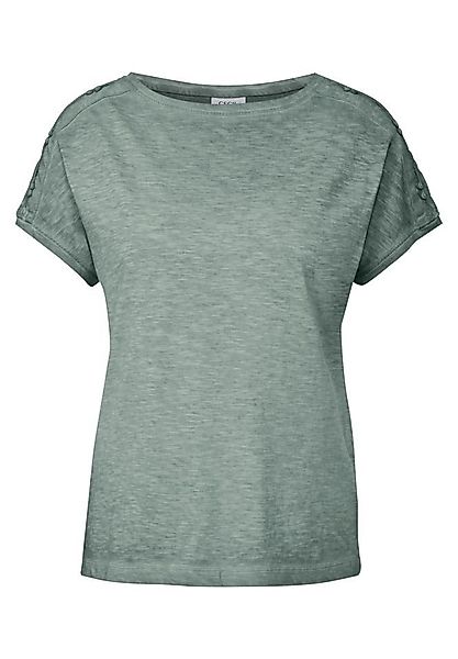 CECIL T-Shirt -Cecil T-Shirt Washed-Optik und Knopfdetails günstig online kaufen