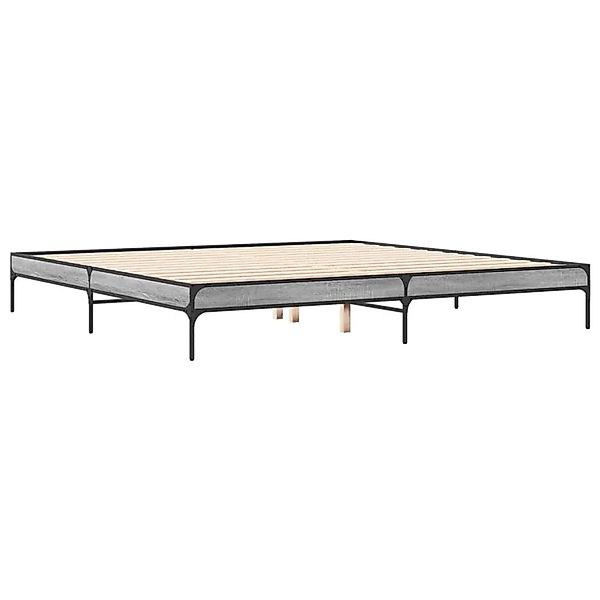 vidaXL Bettgestell Grau Sonoma 200x200 cm Holzwerkstoff und Metall 844999 günstig online kaufen