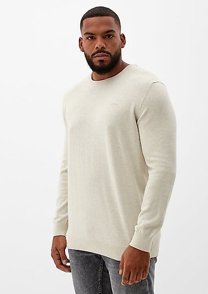 s.Oliver Strickpullover Pullover aus Feinstrick Logo günstig online kaufen