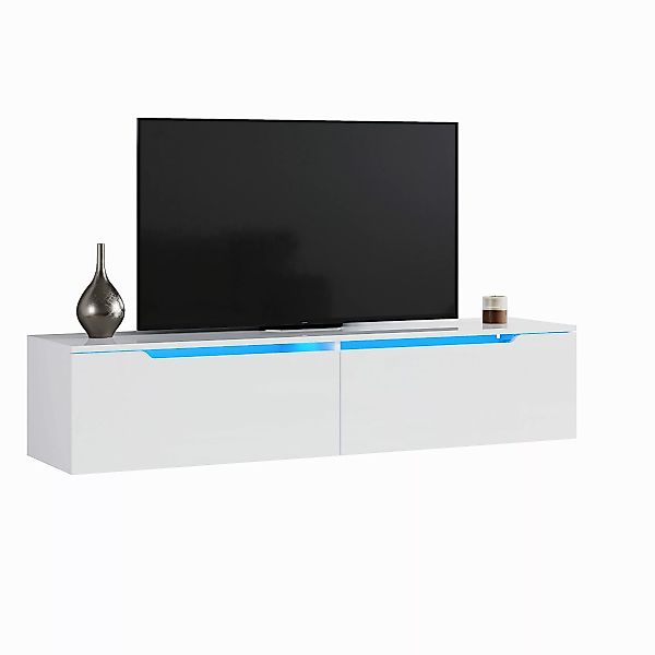 SONNI TV-Schrank Lowboard TV Schrank weiß/schwarz günstig online kaufen