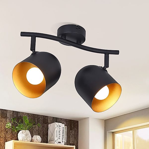 ZMH Deckenstrahler 2/3/4 Flammig-Schwarzgold E14 Deckenlampe günstig online kaufen