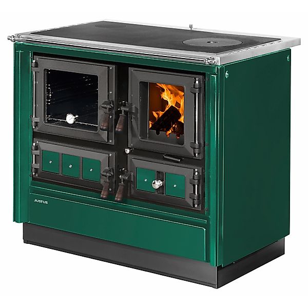 Justus Küchenofen Rustico 90 2.0 Stahl Grün 7 kW günstig online kaufen
