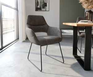 DELIFE Polsterstuhl Yago-Flex, mit Armlehnen Kufengestell günstig online kaufen