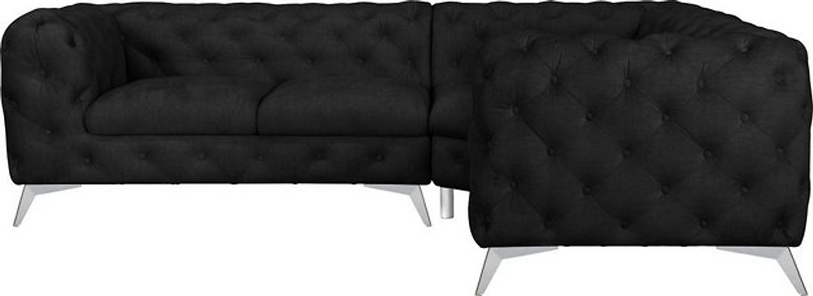 Leonique Chesterfield-Sofa "Ecksofa GLYNIS L-Form mit Wellenunterfederung, günstig online kaufen
