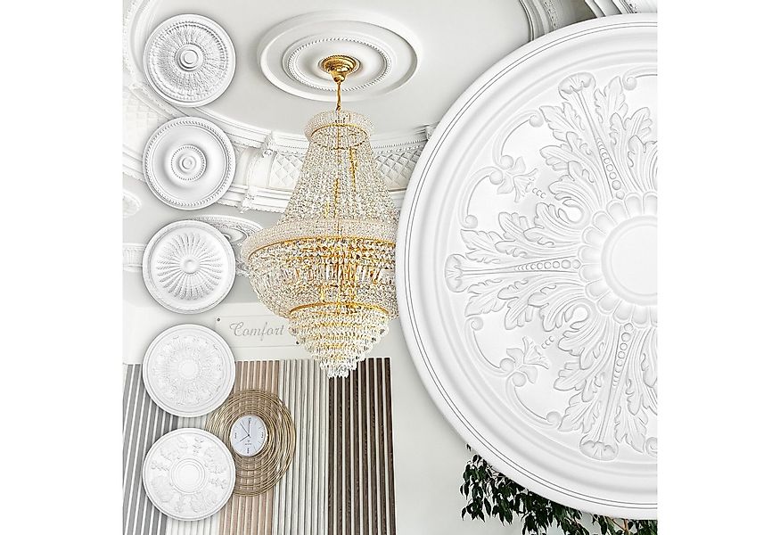 Hexim Perfect Wanddekoobjekt B3064 (Stuckrosette aus PU hartschaum, weiß, Z günstig online kaufen