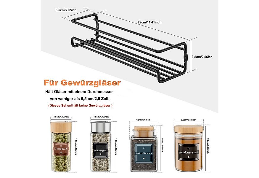 Coonoor Gewürzregal Wandgewürzregal 2er-Set hängender Metall-Gewürzhalter, günstig online kaufen