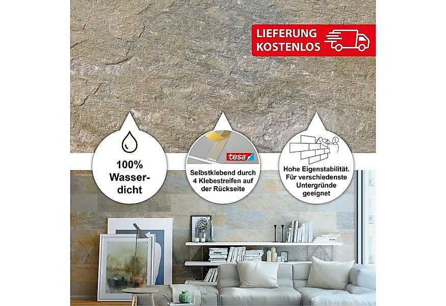 BARIDECOR Wandpaneel wasserfeste Wandfliese selbstklebend Handmuster, BxL: günstig online kaufen