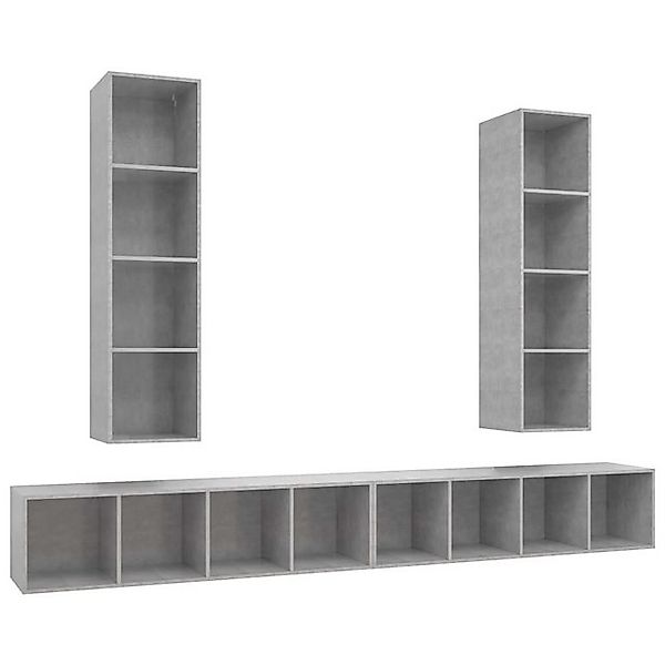 vidaXL TV-Schrank TV-Wandschränke 4 Stk Betongrau Spanplatte günstig online kaufen