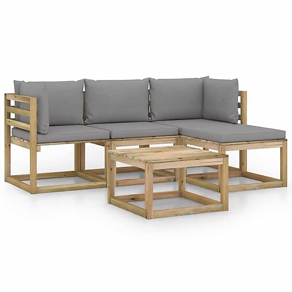 5-tlg. Garten-lounge-set Mit Grauen Kissen günstig online kaufen