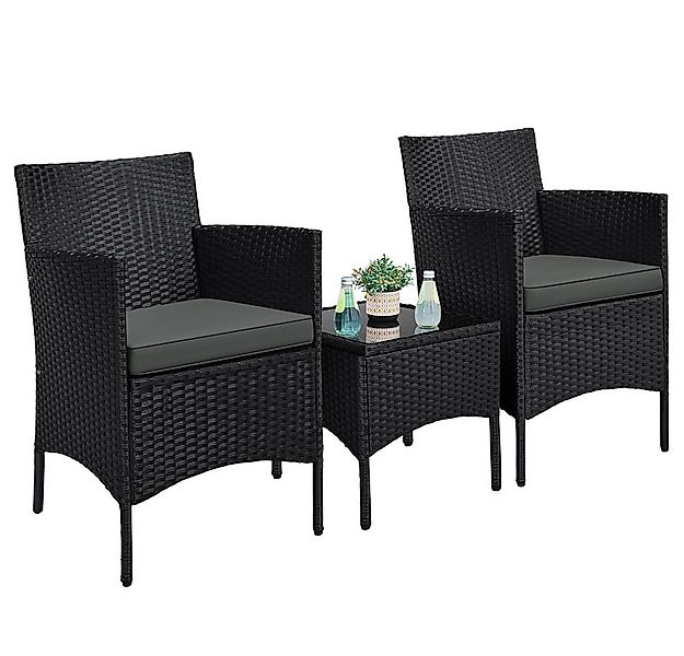 Yaheetech Balkonset, Gartenmöbel-Set 3 TLG. inkl. 2 Stühle mit Sitzkissen & günstig online kaufen