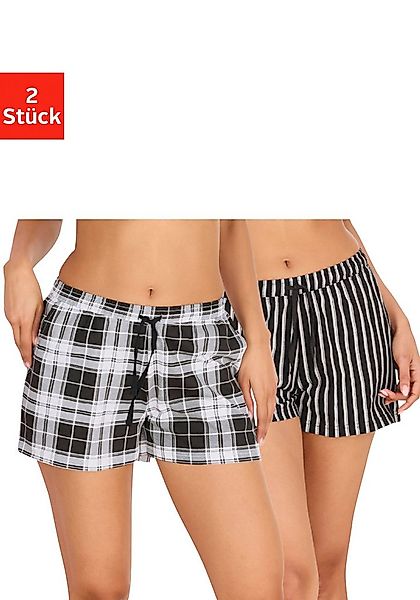 Vivance Dreams Pyjamashorts (Packung, 2-tlg) mit Streifen oder Karos günstig online kaufen