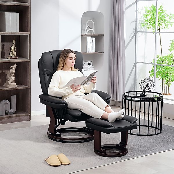 HOMCOM Relaxsessel 360°drehbarer TV-Sessel mit Hocker, günstig online kaufen