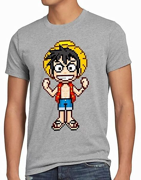 style3 Print-Shirt Herren T-Shirt Pixel Luffy piece strohhut pirat one sanj günstig online kaufen