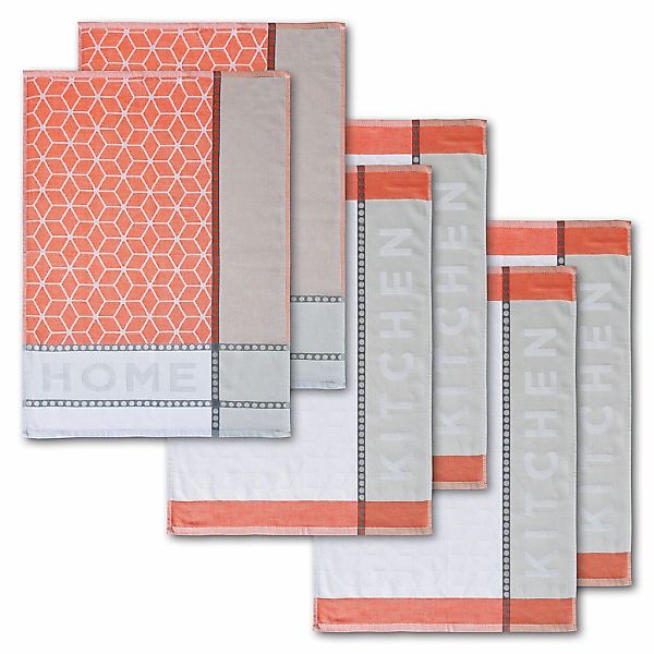 Dyckhoff Geschirrtuch "HOME / KITCHEN, Maße je Tuch ca. 50x70 cm" mit zwei günstig online kaufen