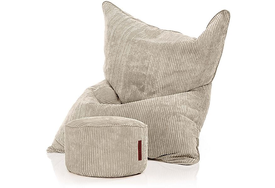 Green Bean Sitzsack Square Cord + Pouf (Sitzsack + Pouf im Set - XXL Riesen günstig online kaufen