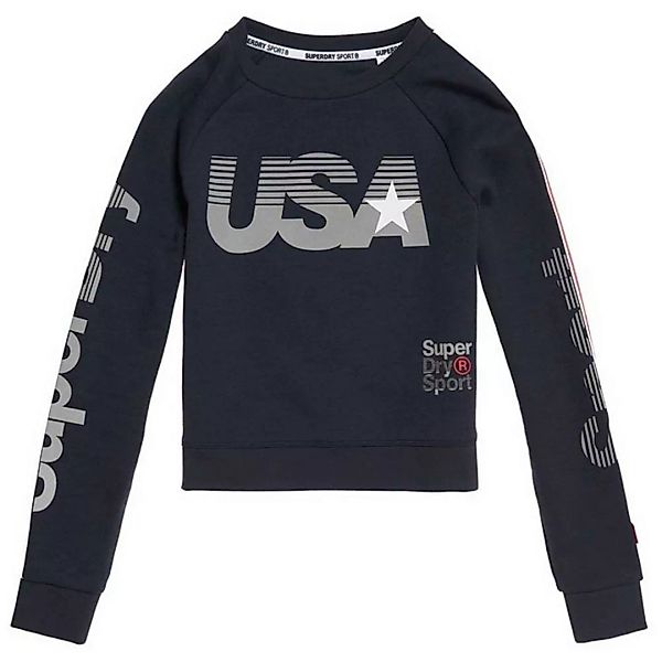 Superdry Gym Tech Usa Crop Crew Sweatshirt L Dark Navy günstig online kaufen