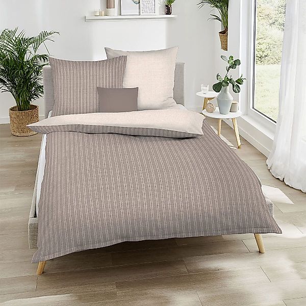 TRAUMSCHLAF Bettwäsche Combo cappuccino, Biber, 3 günstig online kaufen