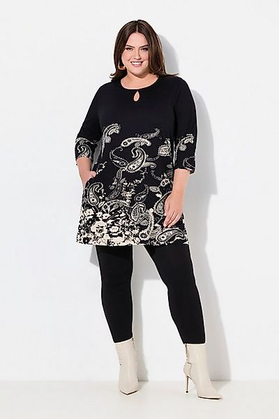 Ulla Popken Longshirt Longshirt bedruckt Rundhals Keyhole Langarm günstig online kaufen