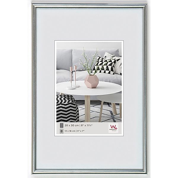 walther design Galeria Kunststoff Bilderrahmen  20x28 cm Silber günstig online kaufen