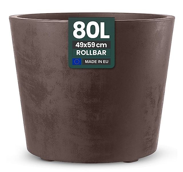 Kreher Pflanzkübel 'Millennium' in Naturstein Optik, 80 Liter, rollbar (Far günstig online kaufen