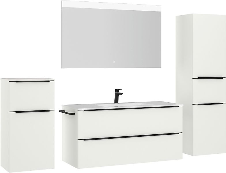 nobilia® Badmöbel-Set Levere, (4-St., vormontiert, mit günstig online kaufen