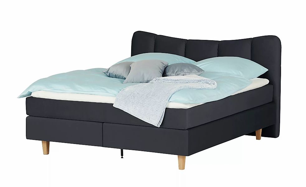 Boxspringbett  Dalur ¦ schwarz ¦ Maße (cm): B: 140 H: 110 Betten > Einzelbe günstig online kaufen