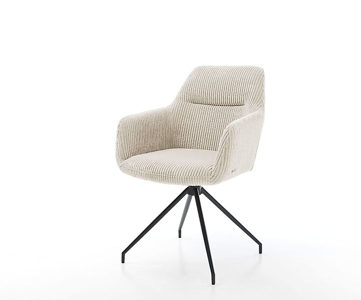 Esszimmerstuhl Pejo-Flex Cord Beige Kreuzgestell konisch Schwarz Taschenfed günstig online kaufen