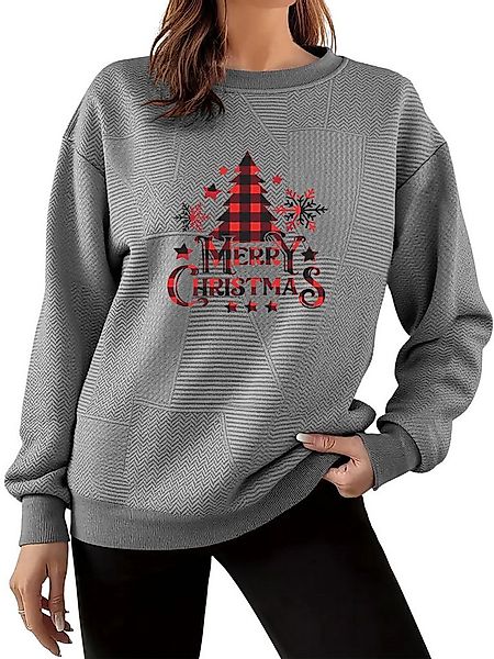 PYLIKE Sweatshirt Weihnachten-Sweatshirt für Damen mit Print, Weitschnitt F günstig online kaufen