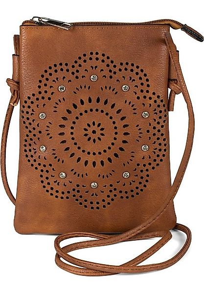 styleBREAKER Mini Bag Mini Umhängetasche Blumen Cutout und Strass (1-tlg) günstig online kaufen