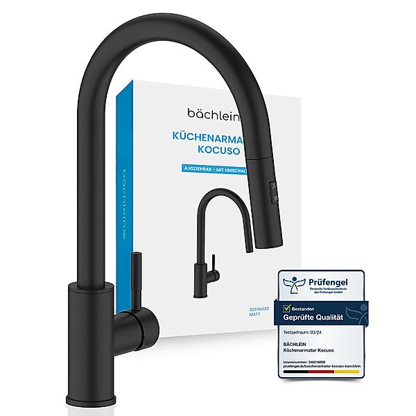 Bächlein Spültischarmatur Elegante Küchenarmatur Kocuso (Schwarz-matt) günstig online kaufen