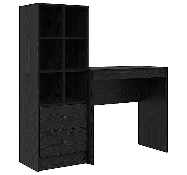 vidaXL Schreibtisch Schreibtisch mit Schubladen 2 pcs Schwarz Eichen-Optik günstig online kaufen