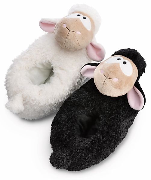 Nici Plüsch Hausschuhe "SCHAF WOOL*Y GANG", Pantoffel, ein Fuß schwarz, ein günstig online kaufen