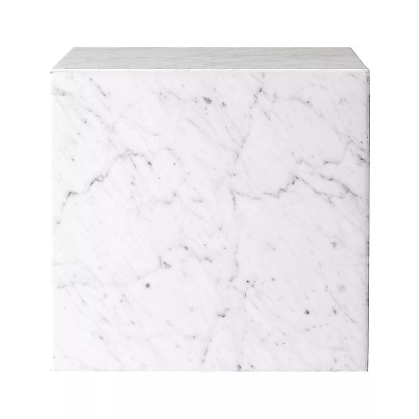 Menu - Plinth Cubic Beistelltisch - weiß/Carrara/BxHxT 40x40x40cm günstig online kaufen