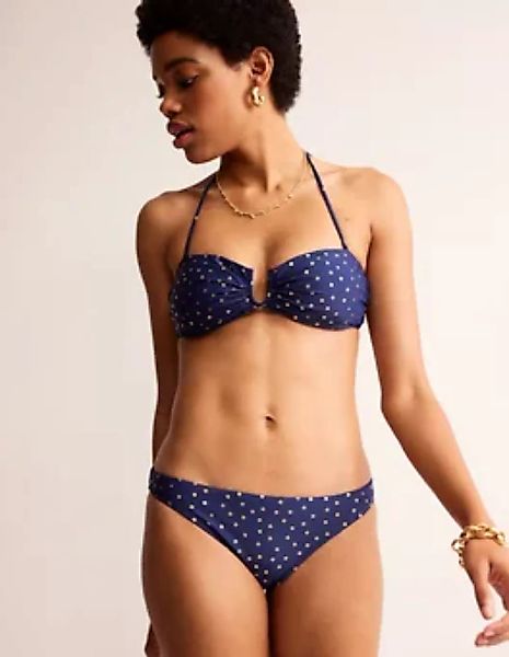 Klassische Bikinihose Damen Boden, Marineblau Folien-Punkte günstig online kaufen