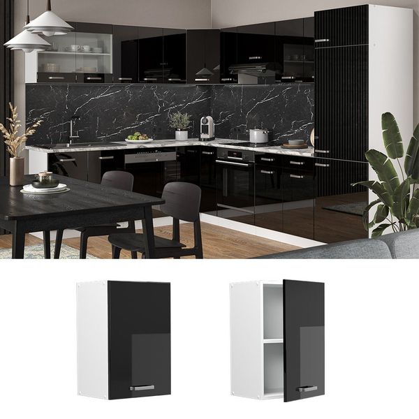 Vicco Hängeschrank R-Line, Schwarz Hochglanz/Weiß, 40 günstig online kaufen