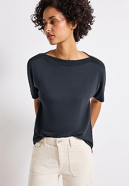 STREET ONE T-Shirt, mit Strukturdetail günstig online kaufen