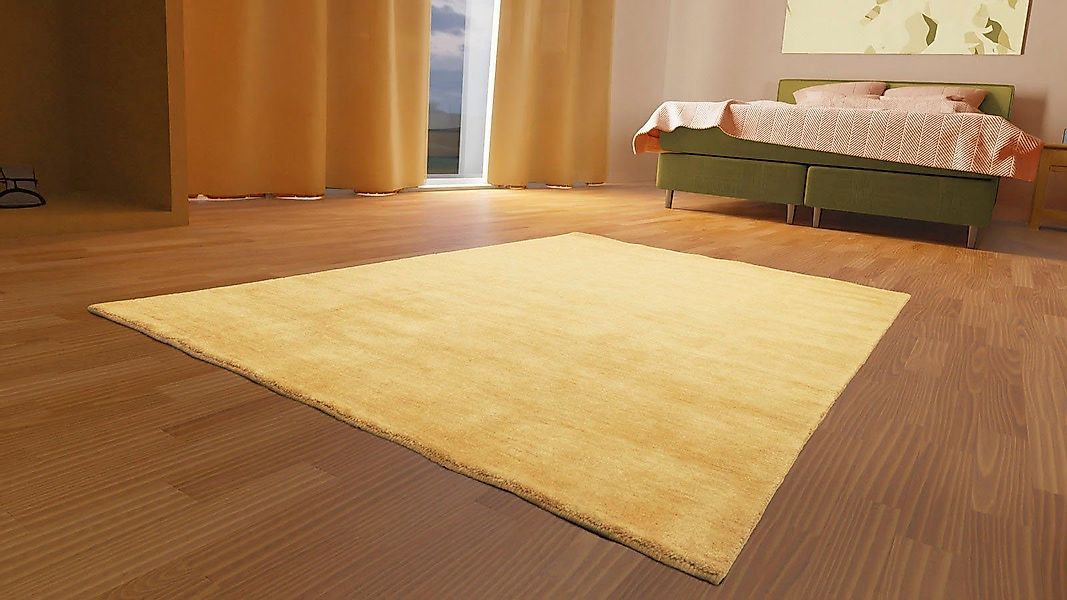morgenland Wollteppich »Uni - Gabbeh Teppich - Softy«, rechteckig, 1,6 mm H günstig online kaufen