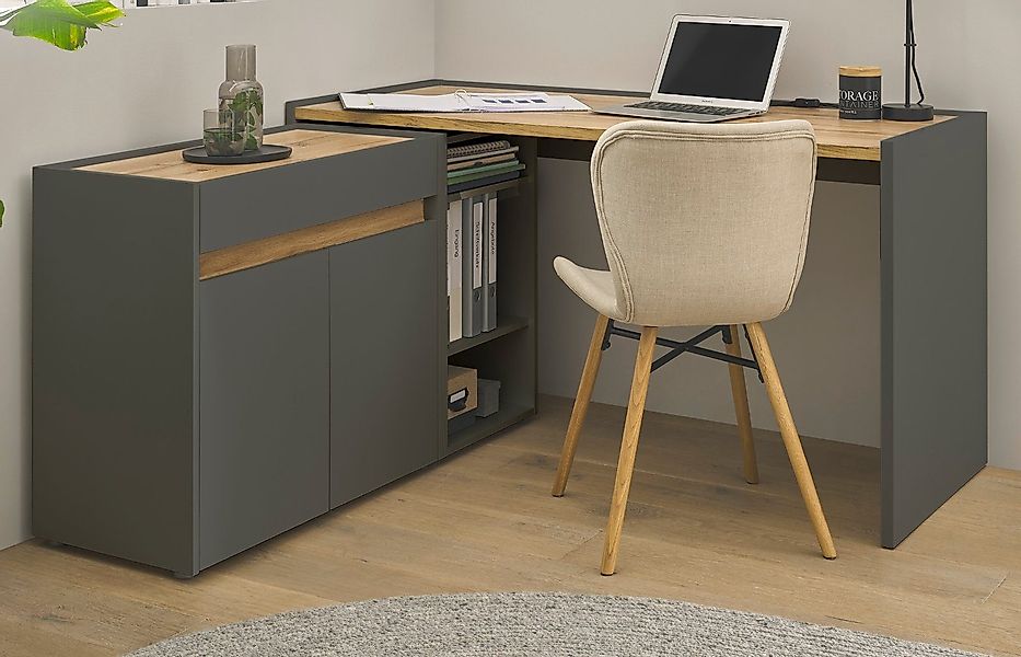 Furn.Design Schreibtisch Center (in matt grau günstig online kaufen