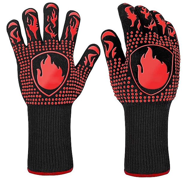 NUODWELL Grillhandschuhe 2 Stück Grillhandschuhe Hitzebeständig 800°C,Feuer günstig online kaufen