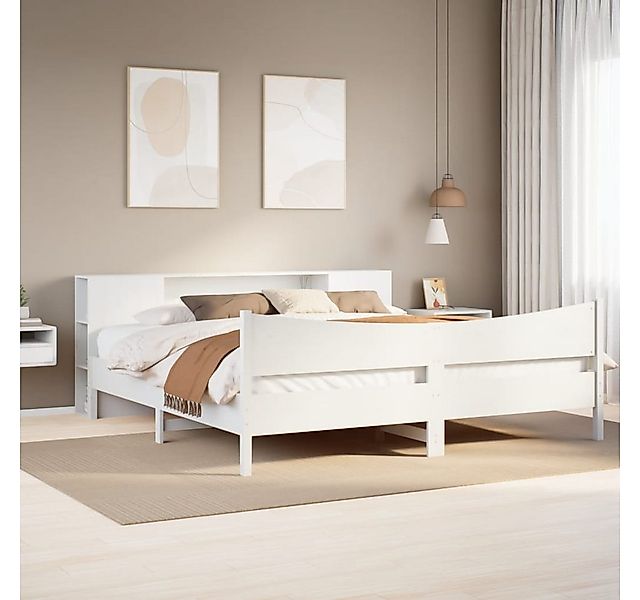 vidaXL Bett, Massivholzbett ohne Matratze Weiß 200x200 cm Kiefernholz günstig online kaufen