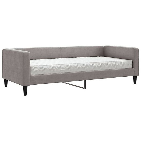 vidaXL Gästebett Gästebett Tagesbett mit Matratze Taupe 90x200 cm Stoff Bet günstig online kaufen