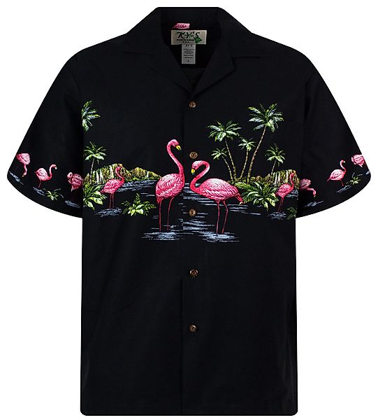 KY's Hawaiihemd Flamingo Brustdruck Original Hawaiihemd günstig online kaufen